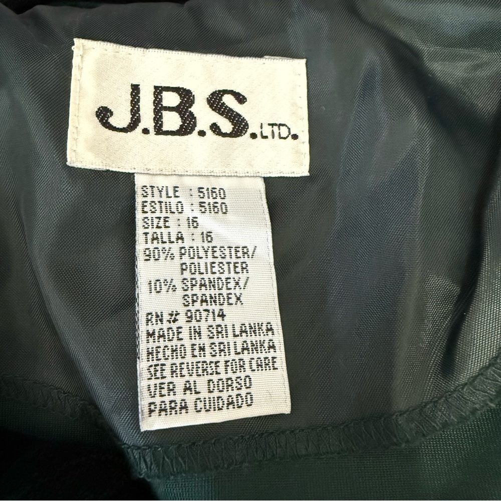 Vintage JBS LTD Jacket Womens Velvet Velour Emerald Green Sz-16 Shoulder Pads - Picture 2 of 14